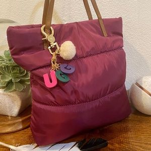 UGG "Blaise" Plum Puffer Quilted Tote Bag/Shoulder Bag/Satchel